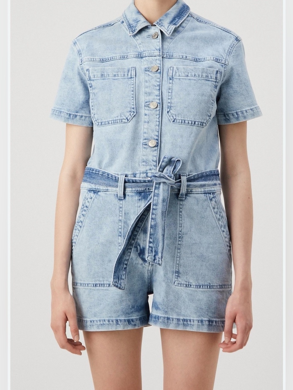 Gap denim utility romper Size 18 belted Curvy Girl Casual Summer Coastal
